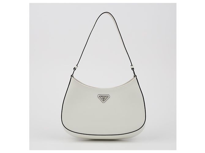 Prada Borsa a tracolla Cleo in pelle spazzolata White - vista 2