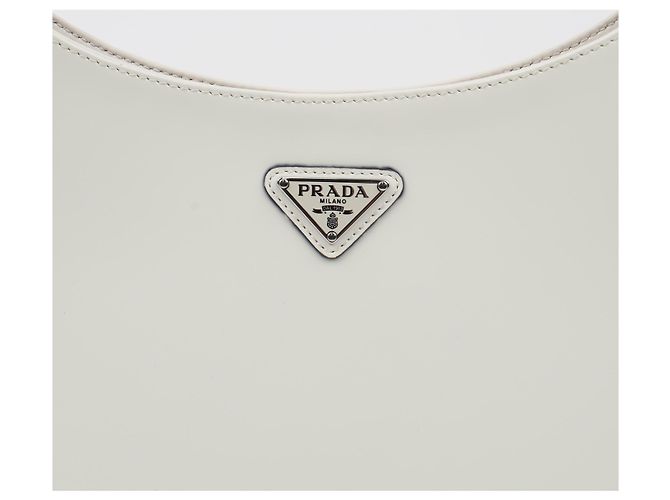 Prada Borsa a tracolla Cleo in pelle spazzolata White - vista 3