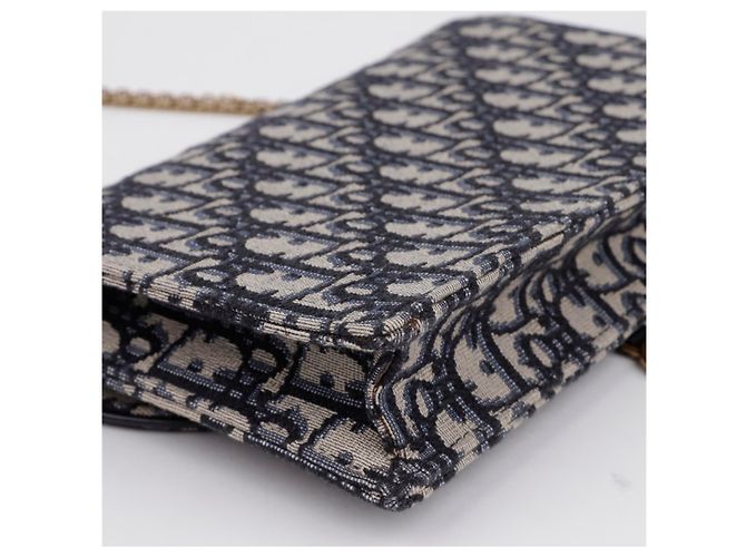Dior Borsa Saddle Pouch Oblique Jacquard con Catena Blu - vista 9