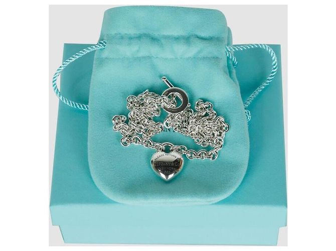 Tiffany & Co Collana in argento con pendente a cuore e chiusura toggle - vista 7