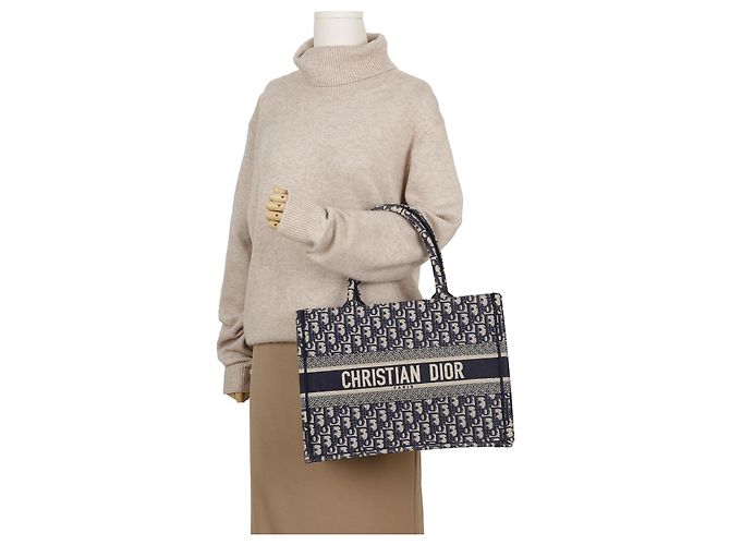 Dior Borsa Book Tote Medium Oblique da donna Blu - vista 18
