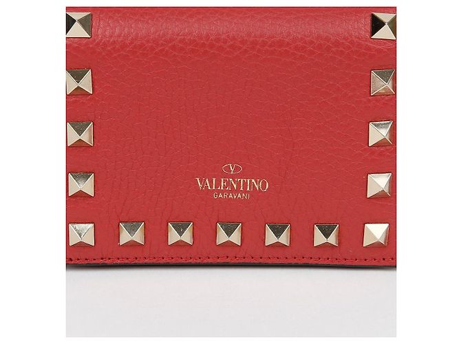Valentino Rockstud Geldbörse Braun Leder - Ansicht 4