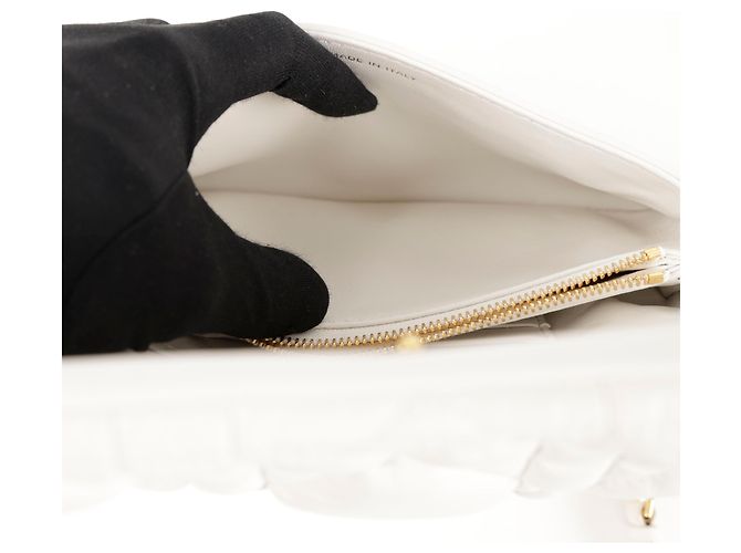 Dior Borsa a Tracolla Mini Macro Cannage Bianco Tono Oro - vista 11