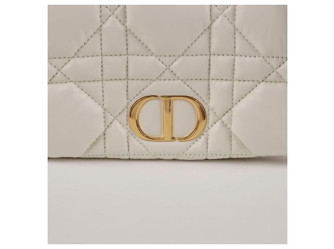 Dior Borsa a Tracolla Mini Macro Cannage Bianco Tono Oro - vista 2