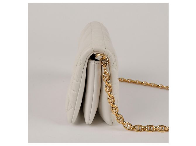 Dior Borsa a Tracolla Mini Macro Cannage Bianco Tono Oro - vista 3