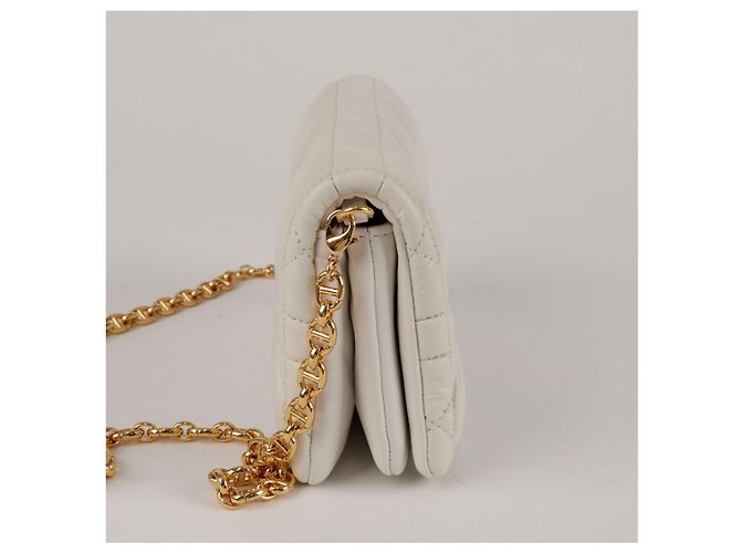 Dior Borsa a Tracolla Mini Macro Cannage Bianco Tono Oro - vista 5