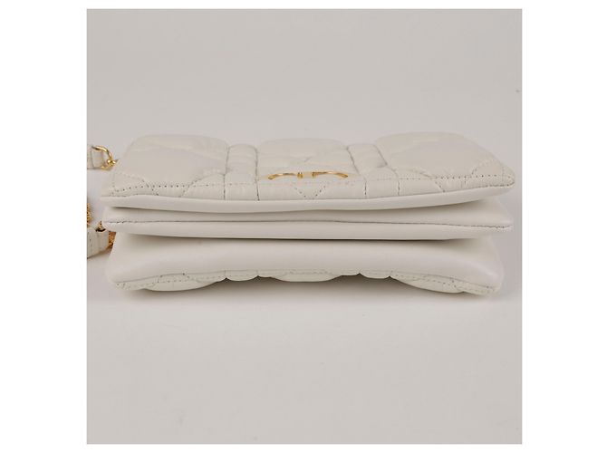 Dior Borsa a Tracolla Mini Macro Cannage Bianco Tono Oro - vista 6