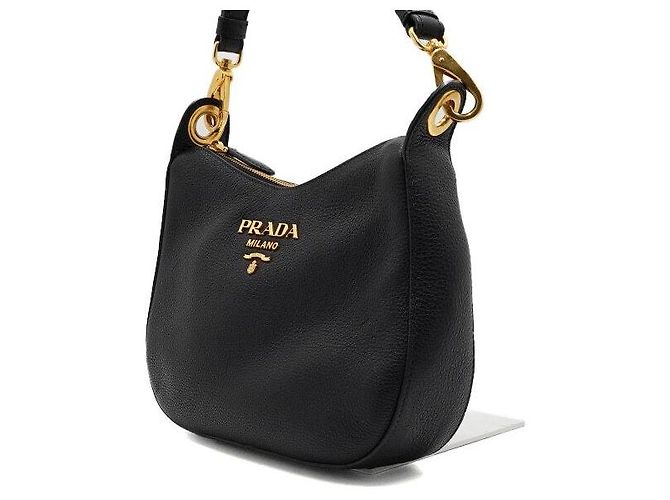 Prada Borsa a tracolla Hobo con logo dorato - vista 2