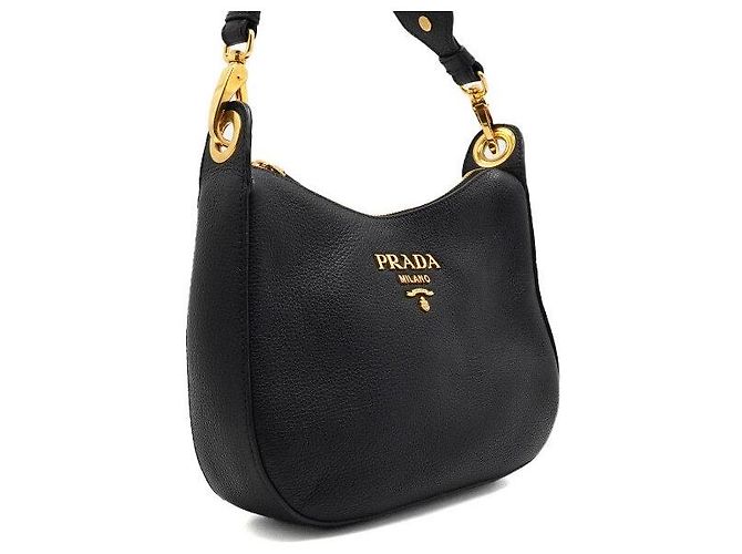 Prada Borsa a tracolla Hobo con logo dorato - vista 3