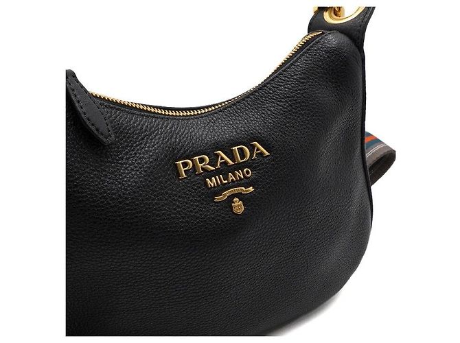 Prada Borsa a tracolla Hobo con logo dorato - vista 9
