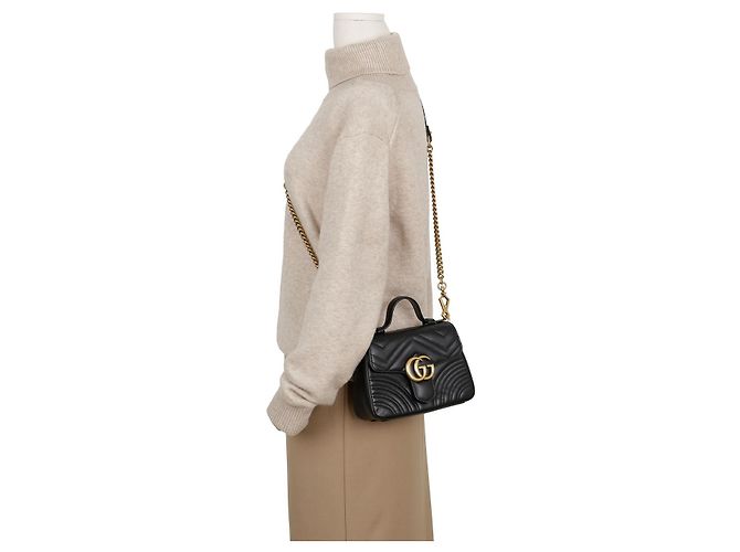 Gucci GG Marmont Mini Top Handle Bag Black - Ansicht 15