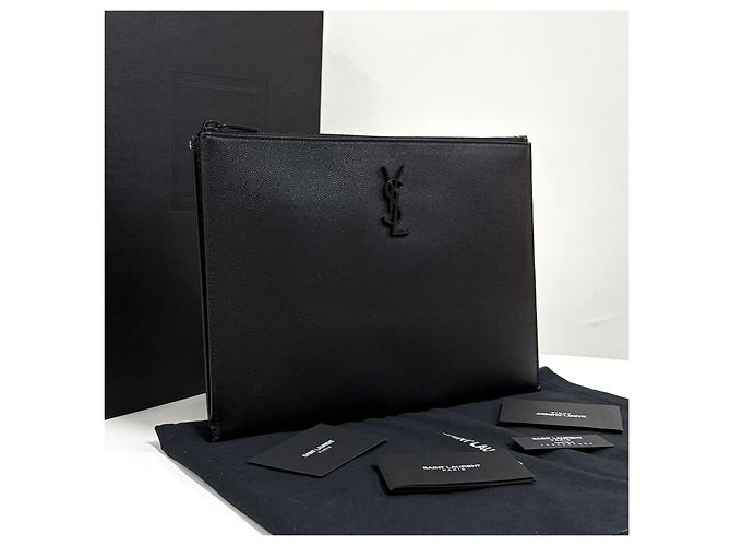 Autre Marque Clutch Monogram Black Logo Black - vista 2