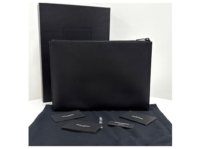 Autre Marque Clutch Monogram Black Logo Black - vista 4