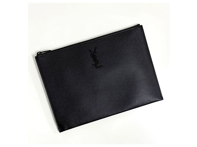Autre Marque Clutch Monogram Black Logo Black - vista 5