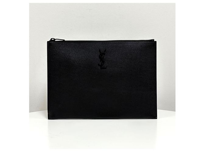 Autre Marque Clutch Monogram Black Logo Black - vista 6