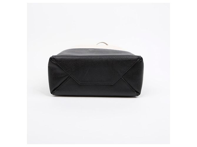 Céline Borsa Cabas Two-Way in pelle di vitello Cream Black - vista 7
