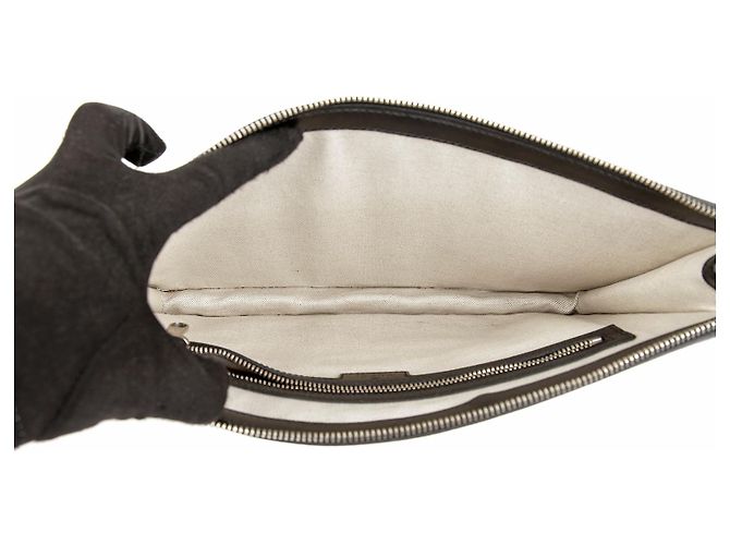 Gucci Pouch in pelle goffrata Nero - vista 6