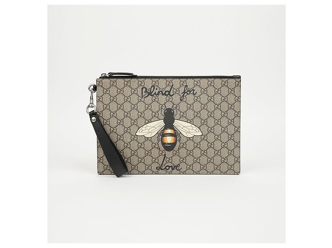 Gucci Pouch con tracolla GG Supreme Bestiary Bee Print - vista 2