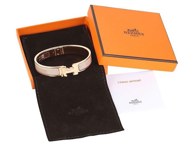Hermès Bracciale Click Maron Glace Placcato Oro Rosa GM - vista 6
