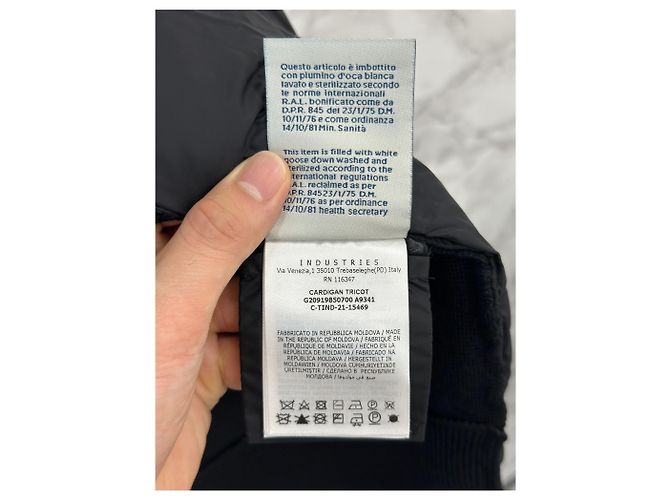 Moncler Gesteppte Strickjacke Schwarz (XL) - Ansicht 8
