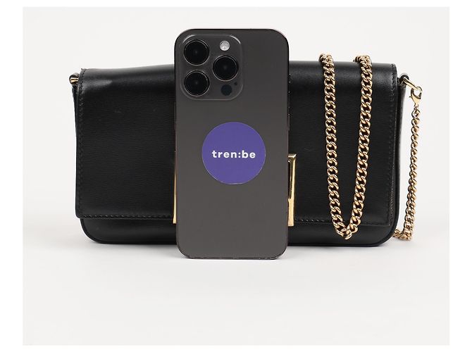 Fendi Mini Borsa a Tracolla FF Logo Chain Nera - vista 15