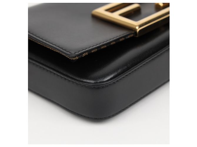 Fendi Mini Borsa a Tracolla FF Logo Chain Nera - vista 6