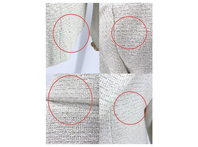 Chanel Tweed-Jacke Weiß - Ansicht 13