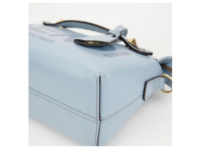Fendi Borsa a tracolla Mini Boston Sky Blue - vista 10