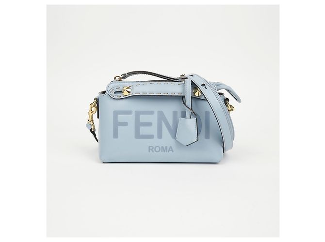 Fendi Borsa a tracolla Mini Boston Sky Blue - vista 2