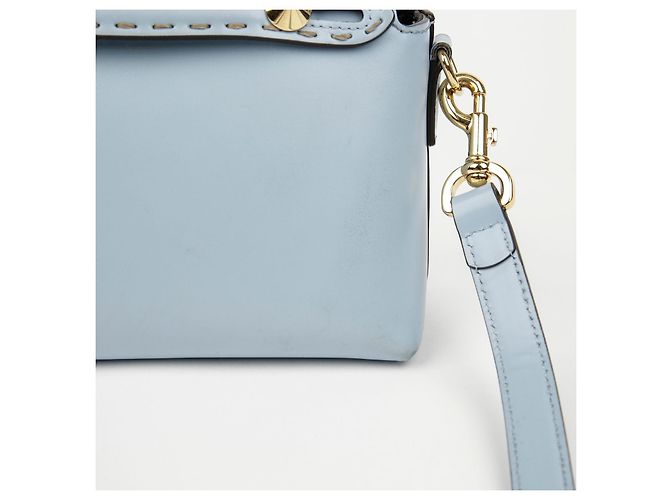 Fendi Borsa a tracolla Mini Boston Sky Blue - vista 6