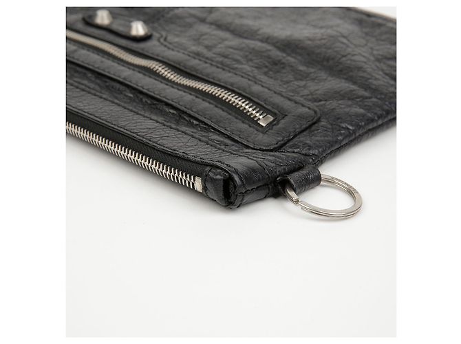 Balenciaga Clutch Medium Leather Classic Motor Clip Clutch Black - vista 10
