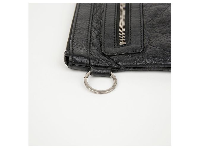 Balenciaga Clutch Medium Leather Classic Motor Clip Clutch Black - vista 5