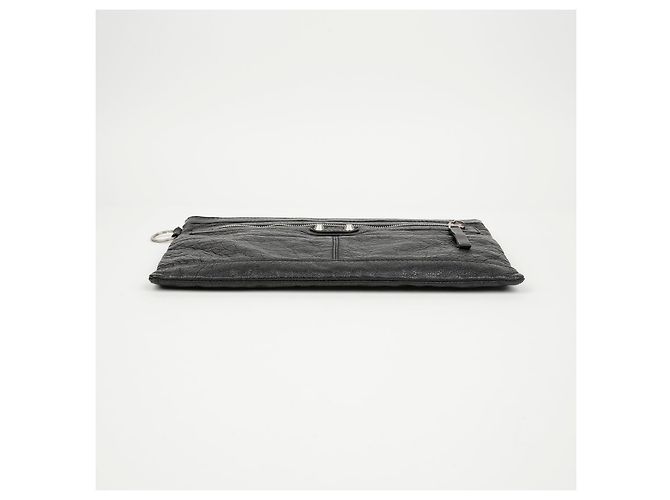 Balenciaga Clutch Medium Leather Classic Motor Clip Clutch Black - vista 6