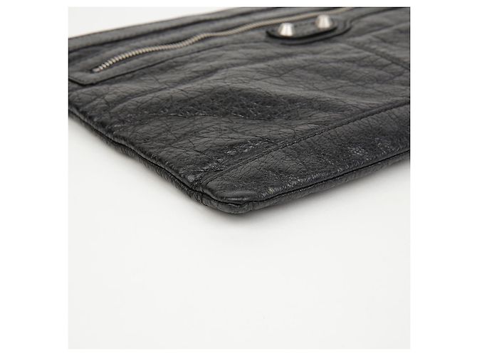 Balenciaga Clutch Medium Leather Classic Motor Clip Clutch Black - vista 7