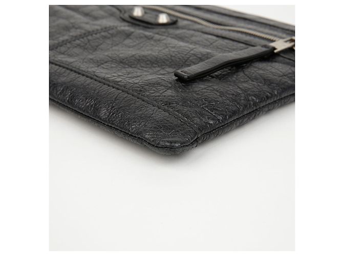 Balenciaga Clutch Medium Leather Classic Motor Clip Clutch Black - vista 8