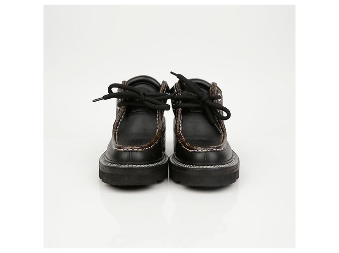 Louis Vuitton Bovr Flat Derby in pelle marrone - vista 4