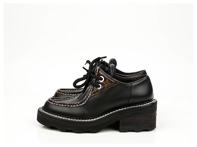 Louis Vuitton Bovr Flat Derby in pelle marrone - vista 7
