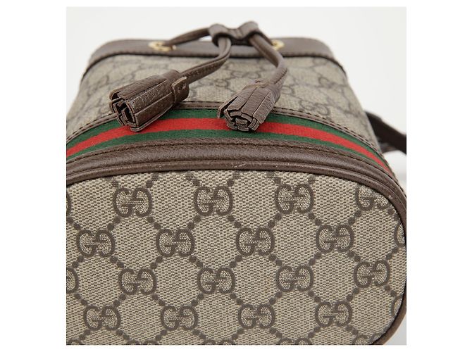 Gucci Mini Borsa Secchiello Ophidia GG Marrone - vista 8