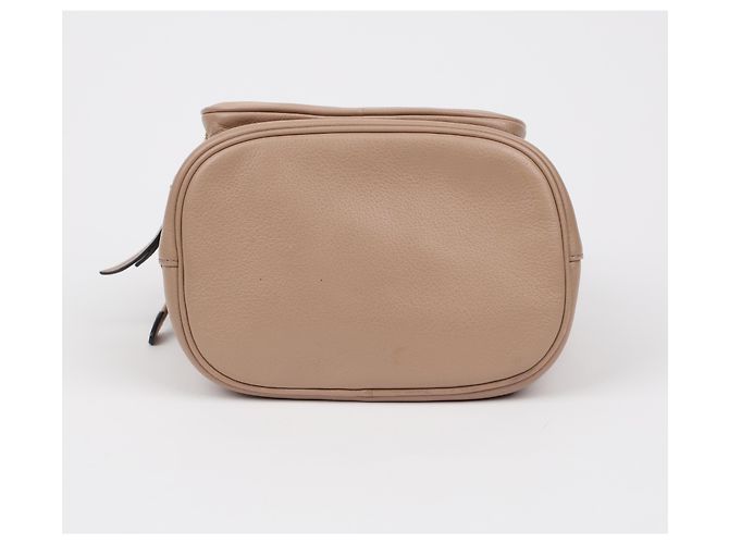 Prada Borsa Secchiello in Pelle Beige Grace Triangle Logo Cap - vista 7