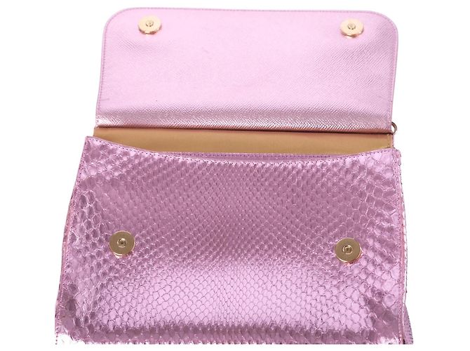 mala Dolce & Gabbana Small Miss Sicily em python rosa metálico - vista 8