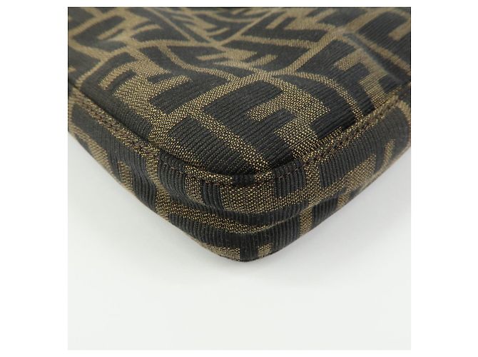 FENDI Borsa a spalla e borsa a mano in pelle e tela Zucca Nero e Marrone 26569 - vista 11