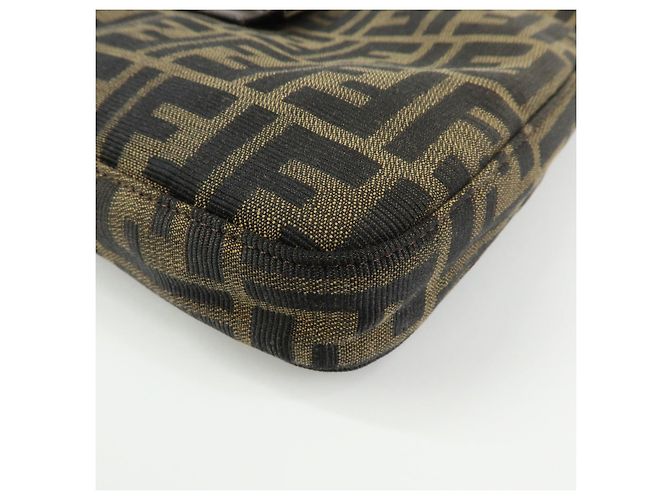 FENDI Borsa a spalla e borsa a mano in pelle e tela Zucca Nero e Marrone 26569 - vista 12