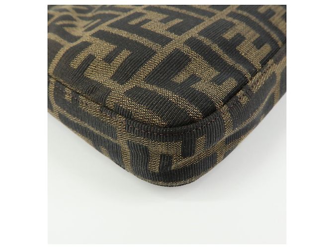 FENDI Borsa a spalla e borsa a mano in pelle e tela Zucca Nero e Marrone 26569 - vista 13
