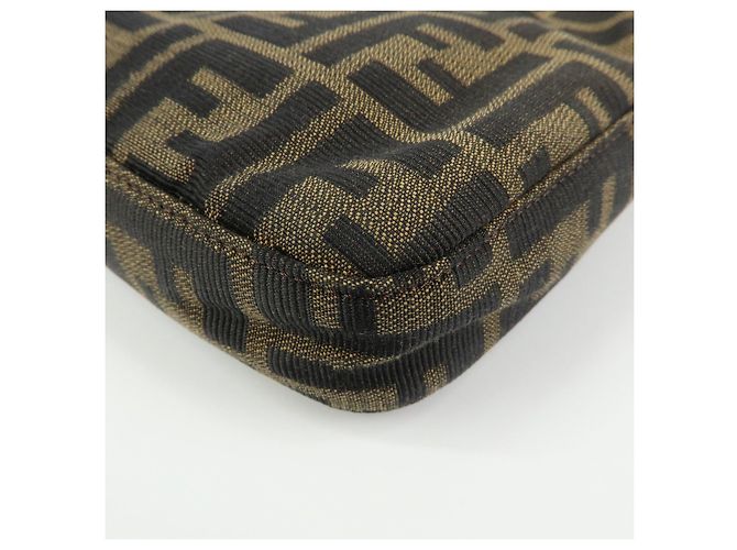FENDI Borsa a spalla e borsa a mano in pelle e tela Zucca Nero e Marrone 26569 - vista 14