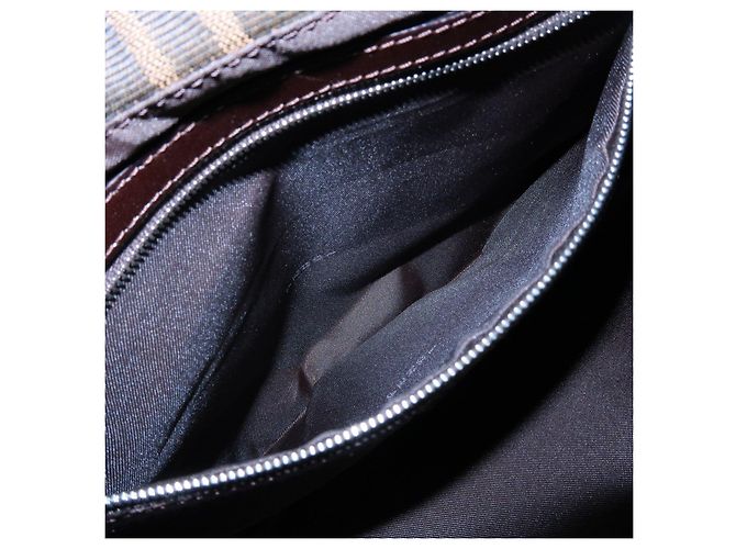 FENDI Borsa a spalla e a mano in pelle e tela Zucca Nero e Marrone 26569 - vista 22