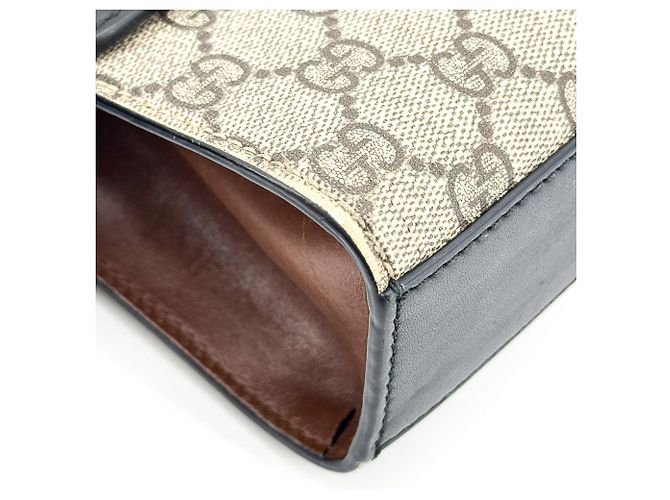 Clutch Gucci Padlock GG Canvas e Pelle Large - vista 7