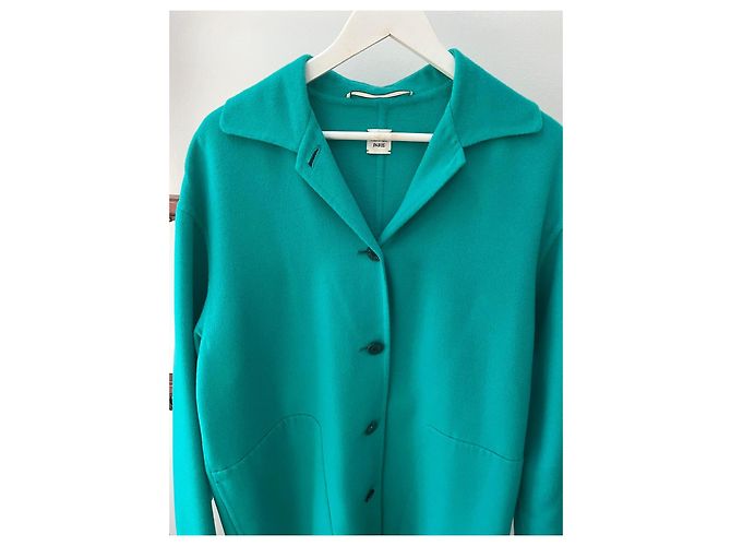 Hermès Abrigo Largo Verde Turquesa Lana - vista 2