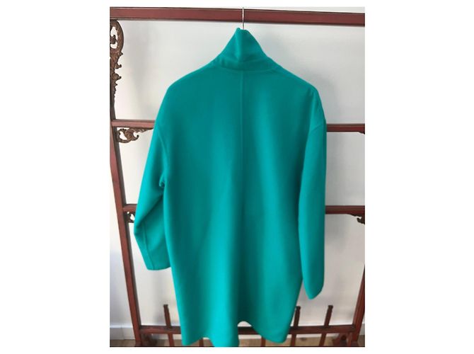 Hermès Abrigo Largo Verde Turquesa Lana - vista 5