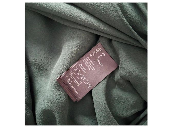 Autre Marque Robe en velours Balmain x H&M Vert Taille 36 Set Complet Cintre & Sac État Neuf - vue 13