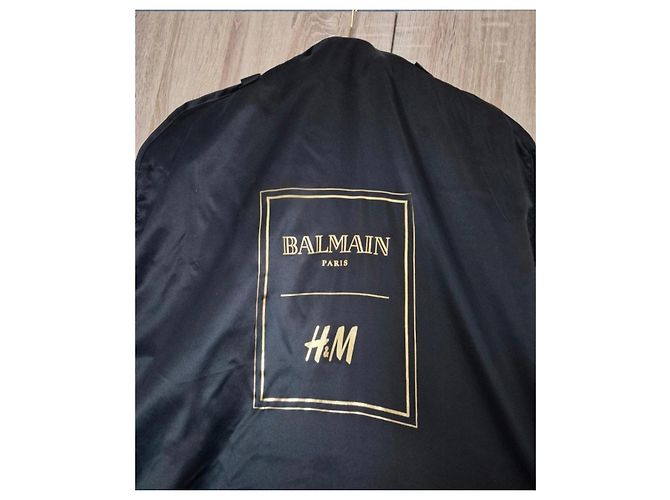 Autre Marque Robe en velours Balmain x H&M Vert Taille 36 Set Complet Cintre & Sac État Neuf - vue 17